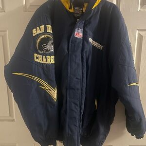 Vintage 1990s San Diego Chargers STARTER PRO LINE Puffer Full Zip Jacket BOLTS